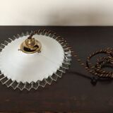 Old white opaline and brass hanging No.4