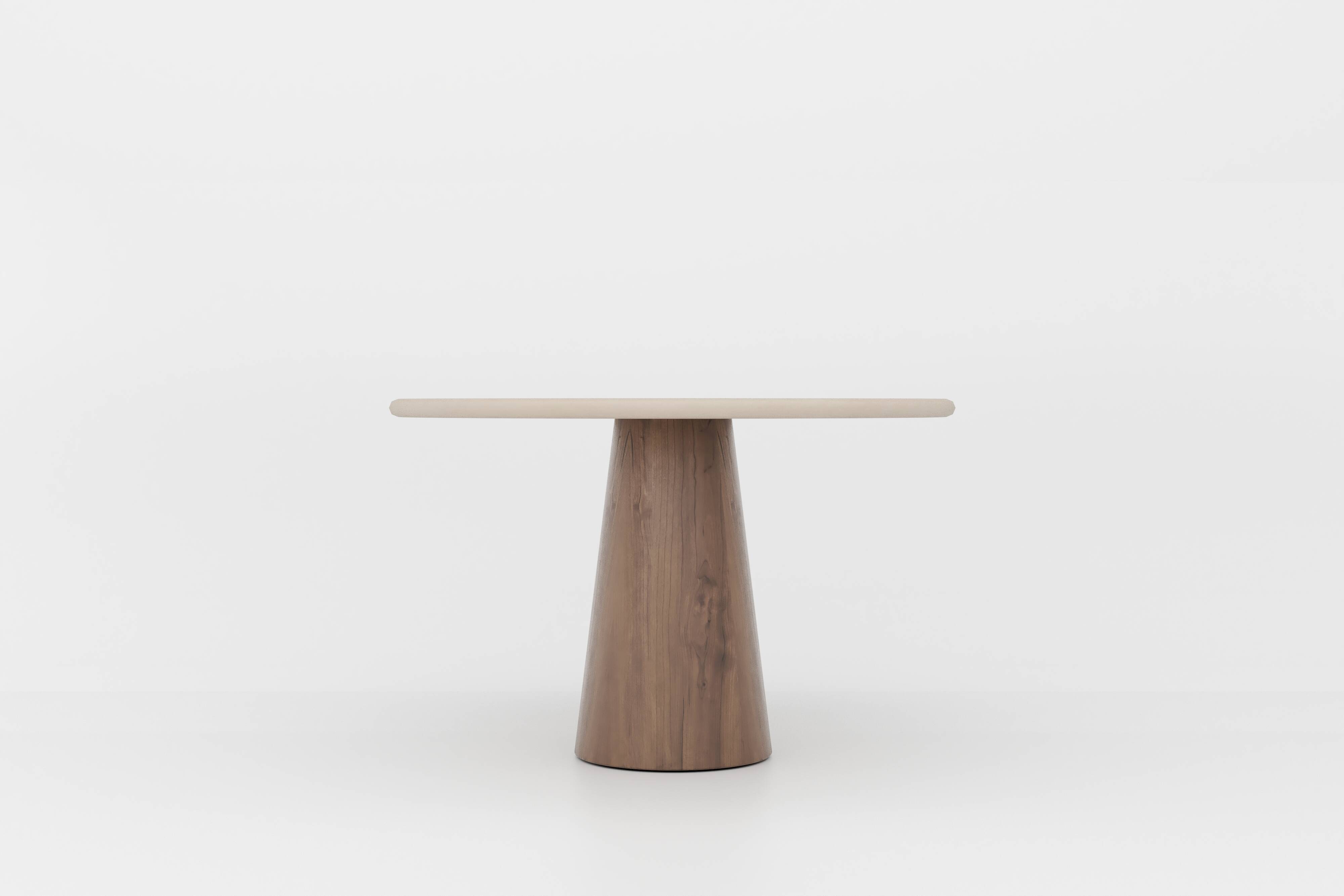 Handcrafted w/ Plaster - Contemporary Textured Dining Table “Cone”- Round 120