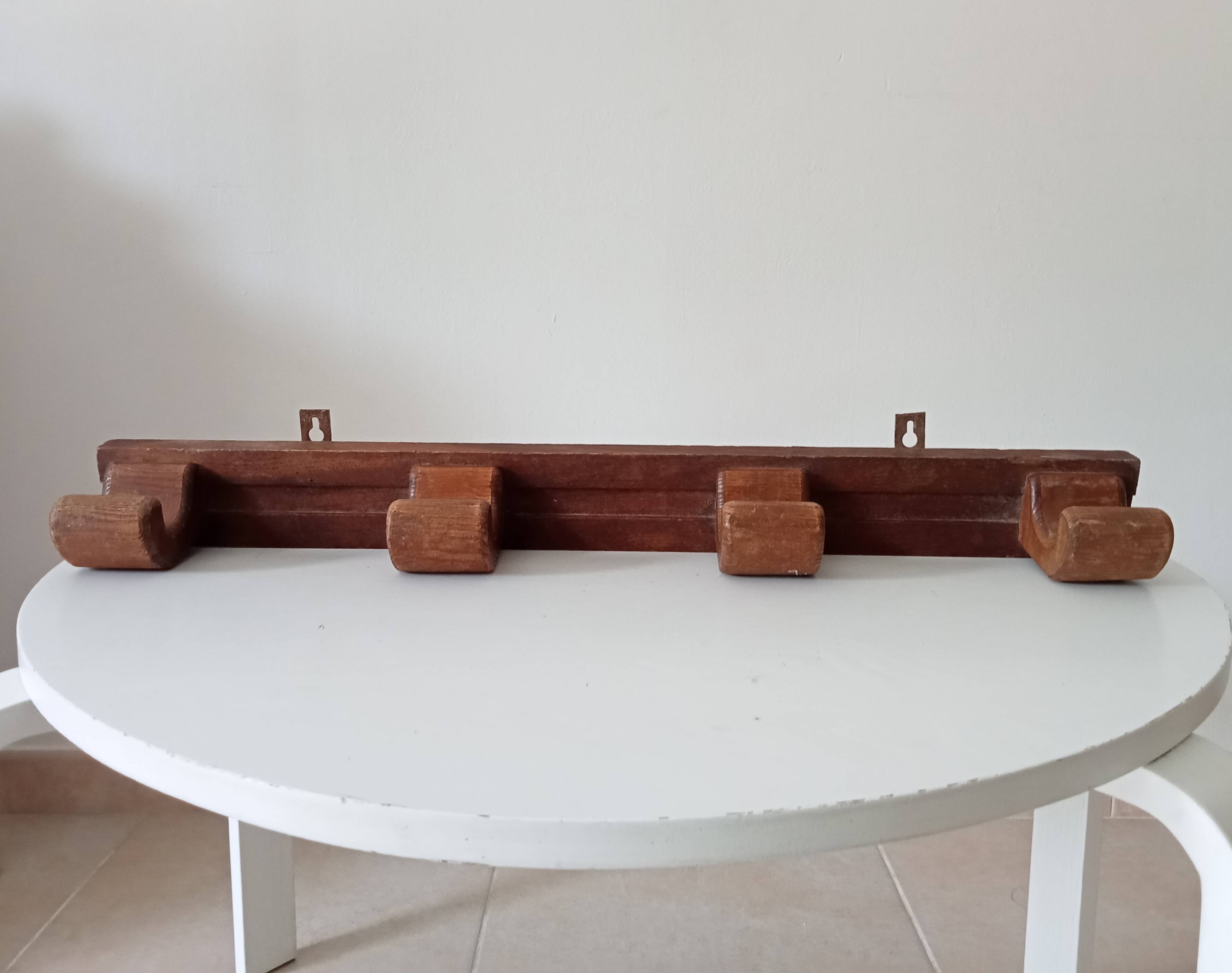 Antique wall coat rack folk art