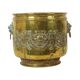 Large Brass Planter Jardinière Firewood Repoussé ca 1900