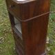 Walnut and walnut veneer bedside table with marble around 1900, door with drawers