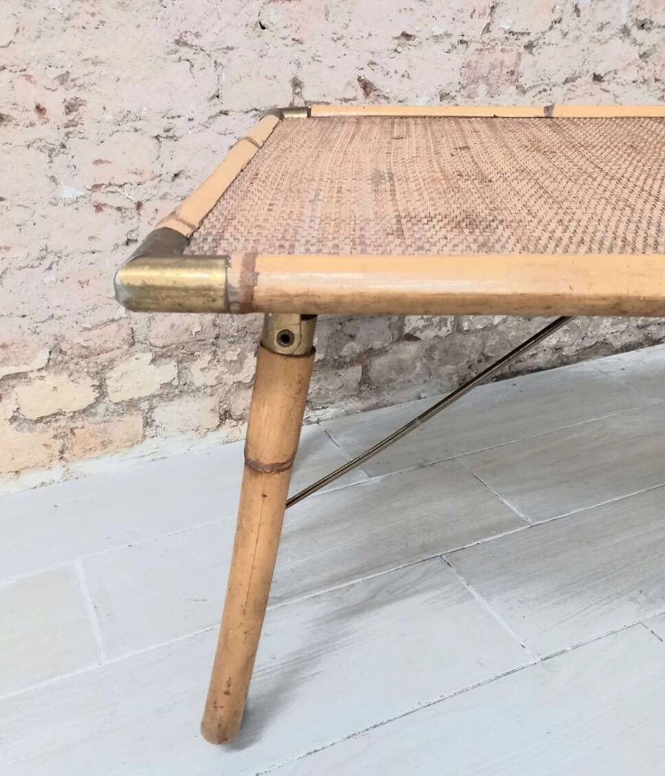 Folding table in bamboo