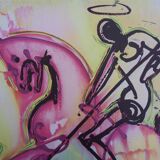 Salvador Dali: Horses, Saint George - Signed lithograph