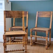 4 chaises bois tourné