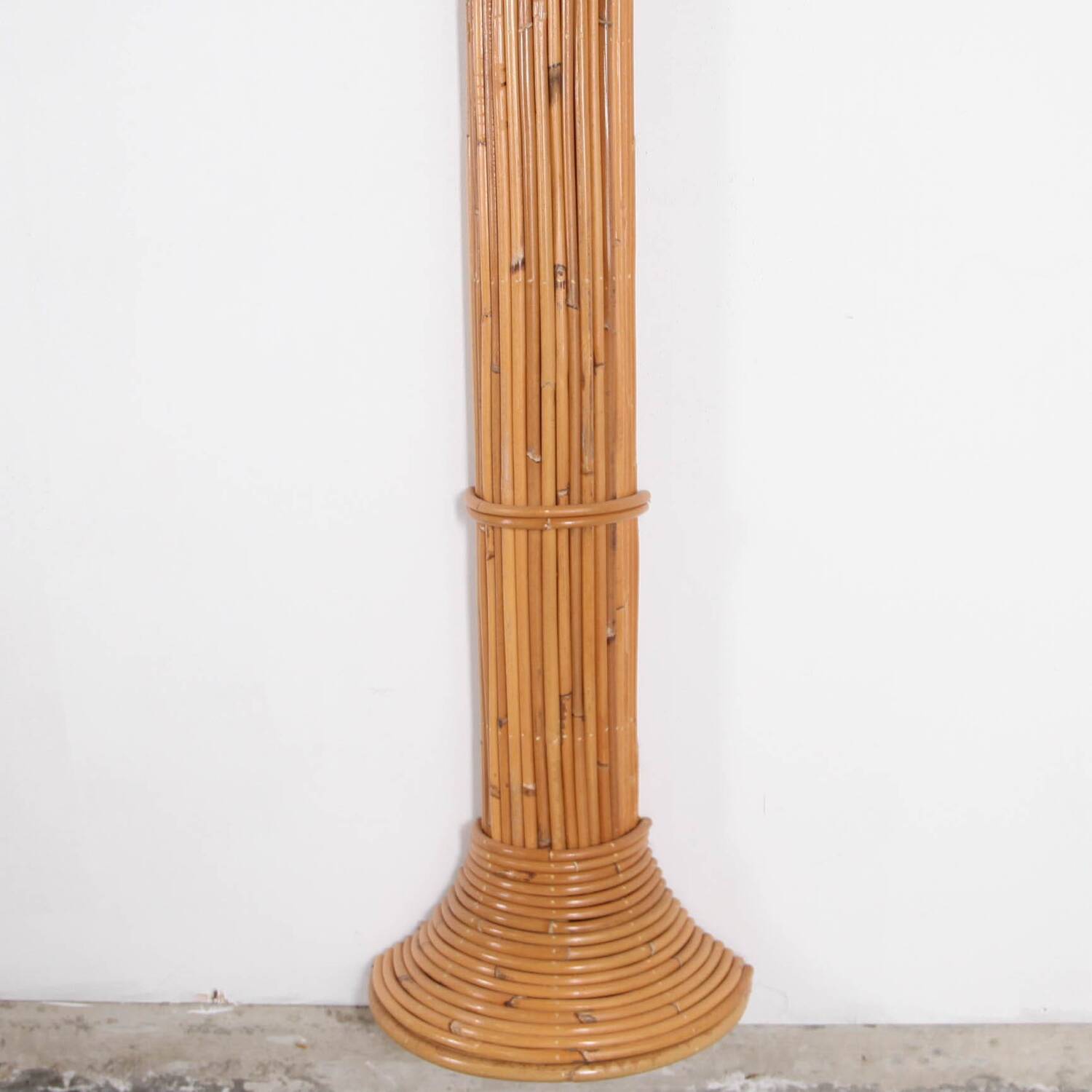 Pair of large "coconut/palm" wall lights in rattan