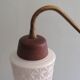Scandinavian 3-arm chandelier, teak, brass and 1960 glass