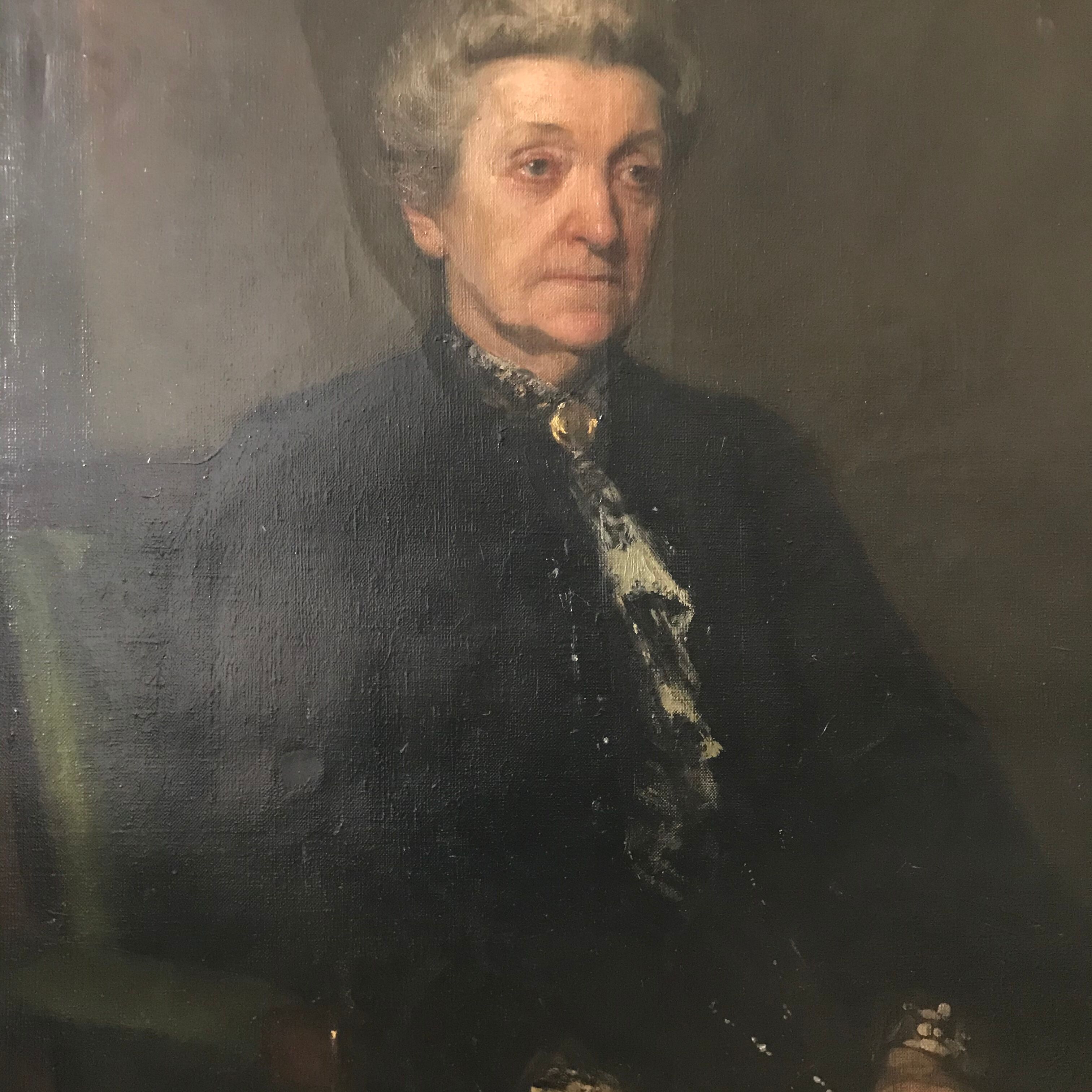 Portrait à l’huile veille dame