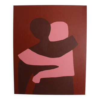 Figurative painting "Can I Hold You" signed Bodasca