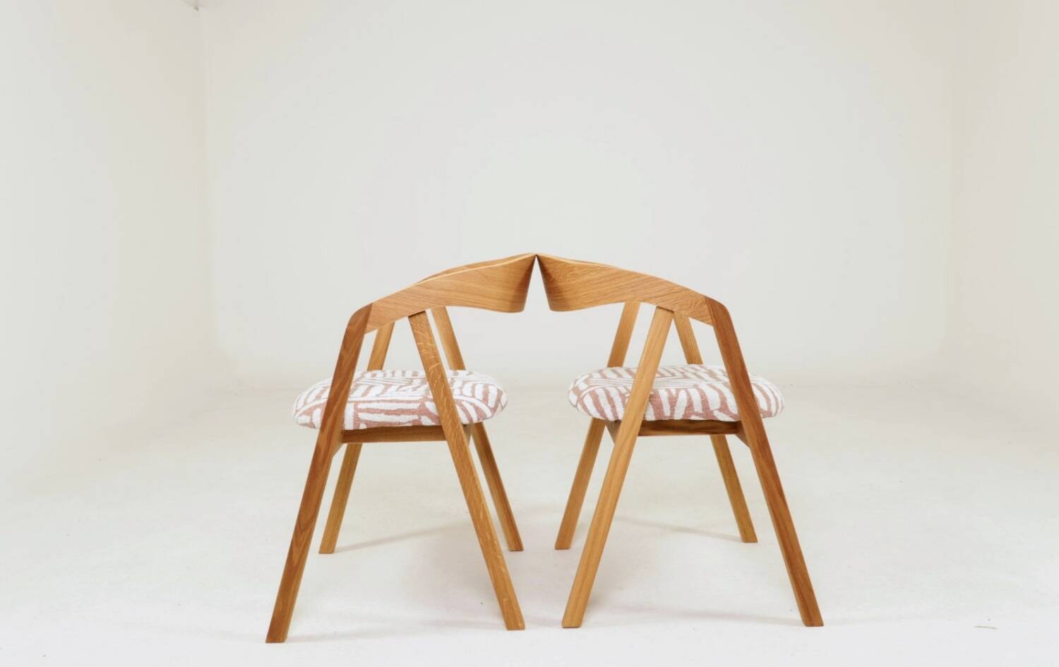 Scandinavian design solid oak dining chairs