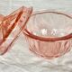 40s pink glass candy box