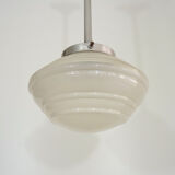 Glass hanging art deco ceiling light. aluminium structure