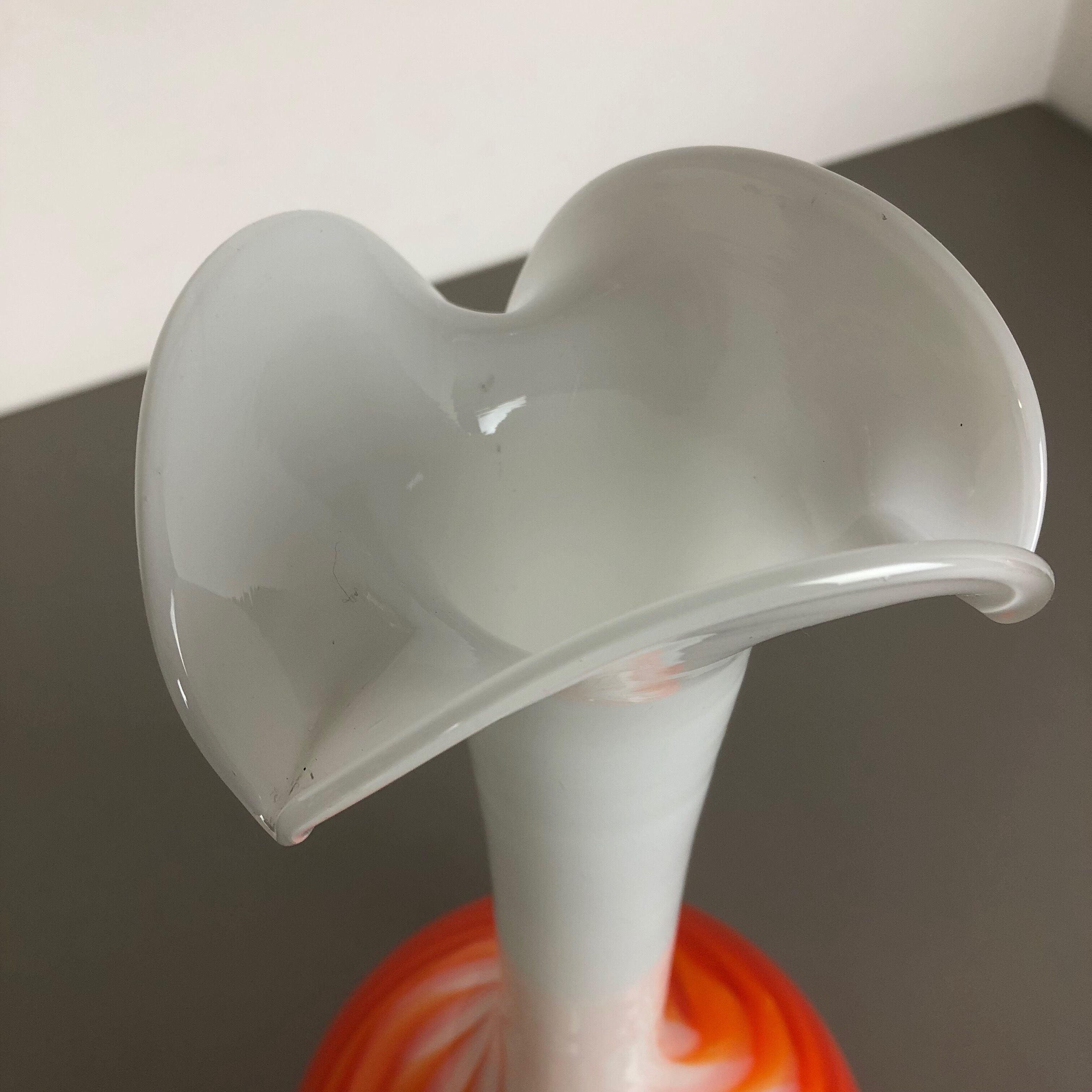 Pop Art "Flame" opaline Florence vase, 1970s, Italy
