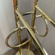 Italian towel rack in gilded metal from the 70s