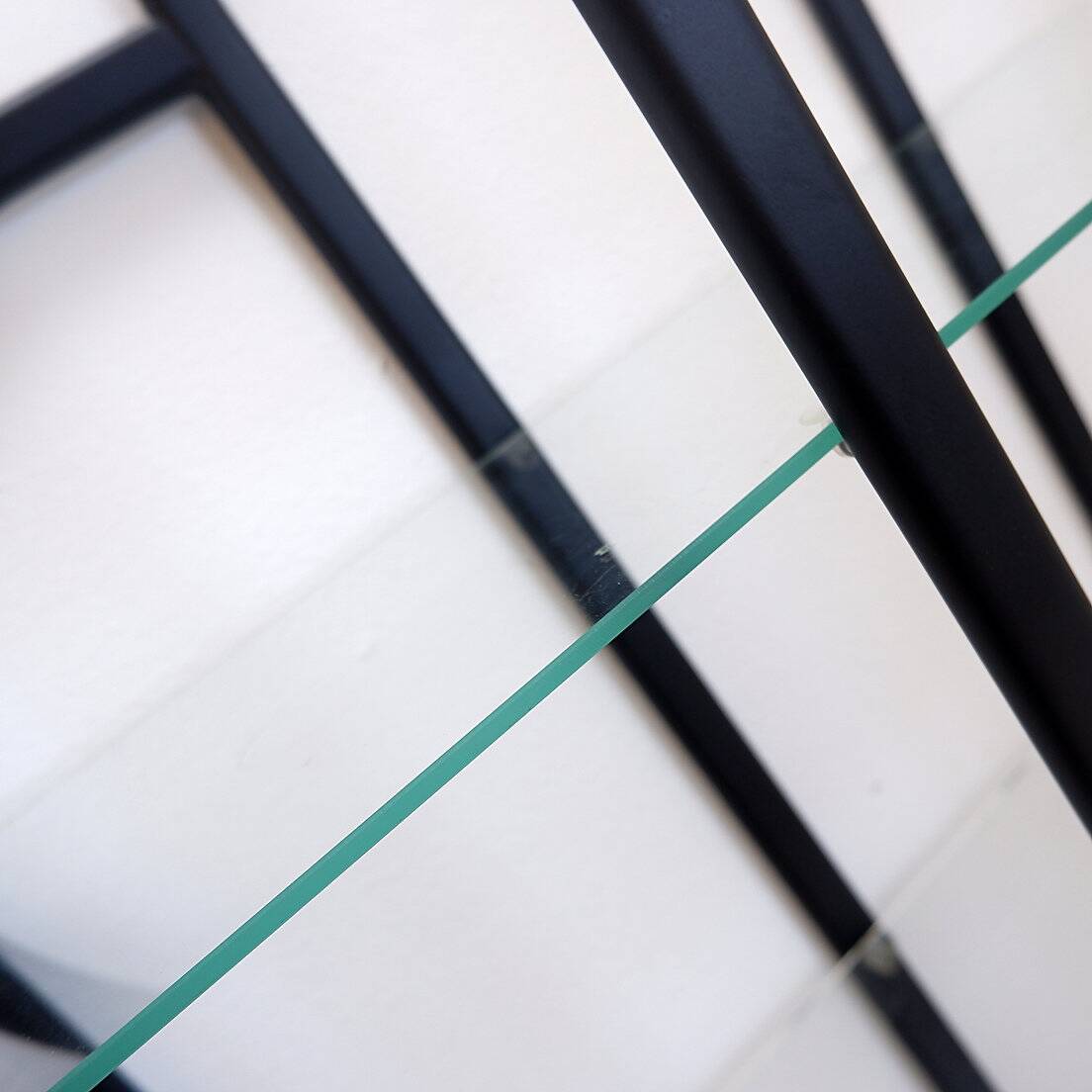 Black Bookcase - Metal and glass - 20th