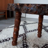 Massive elm coffee table brutalist art 1960s