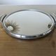 Round mirror tray in chrome-plated brass Art Deco 40s 50s