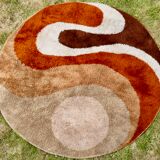Round carpet Desso kinetic, wool, Netherlands, circa 1970