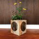 Brutalist ceramic art cube vase by Annette Merkenthaler, Germany 1960s