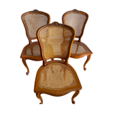 Set of 3 canned chairs