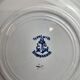 Semi-deep plate Terre de Fer Clairefontaine LG Normandy 19th century blue decoration