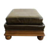 Repose-pied en cuir style Chesterfield anglais