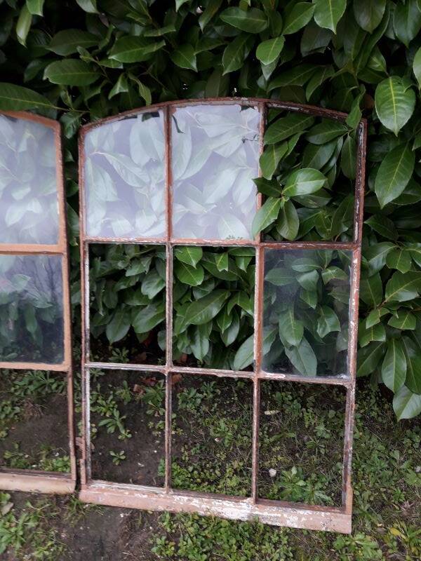 Industrial arched metal windows L73xH110 19th century glass roof