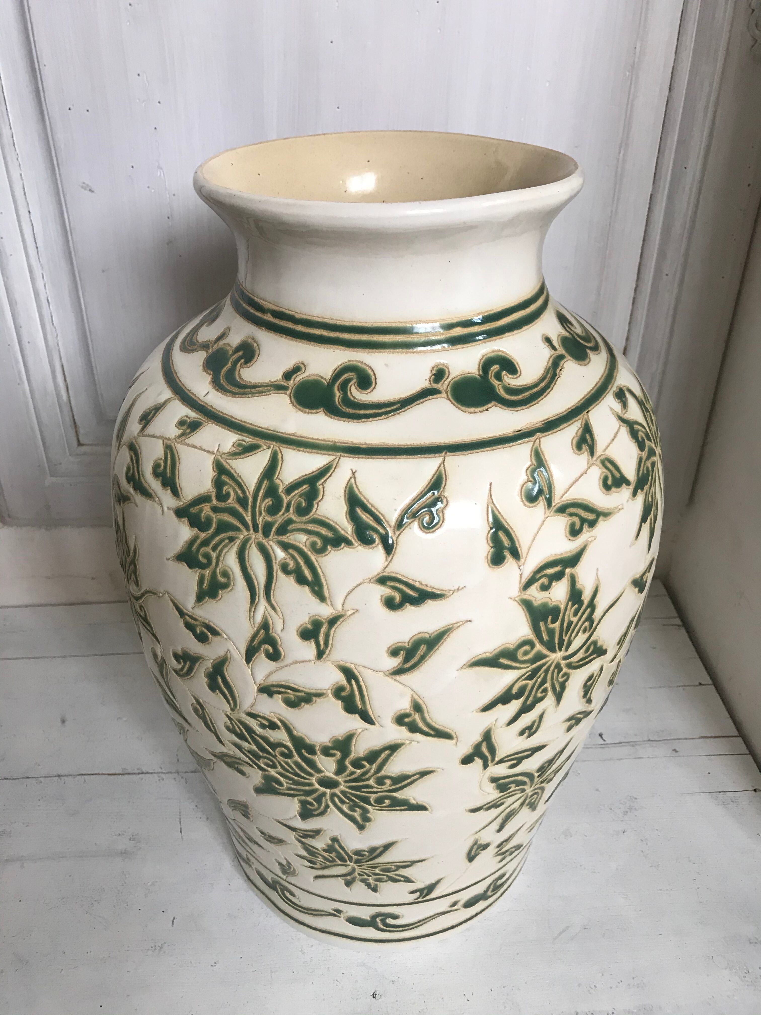 44cm enamelled ceramic vase