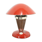 1930s bauhaus red small table lamp, tchécoslovaquie