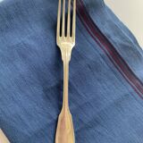 Series of 6 forks and old spoons, net model, alfenide art deco