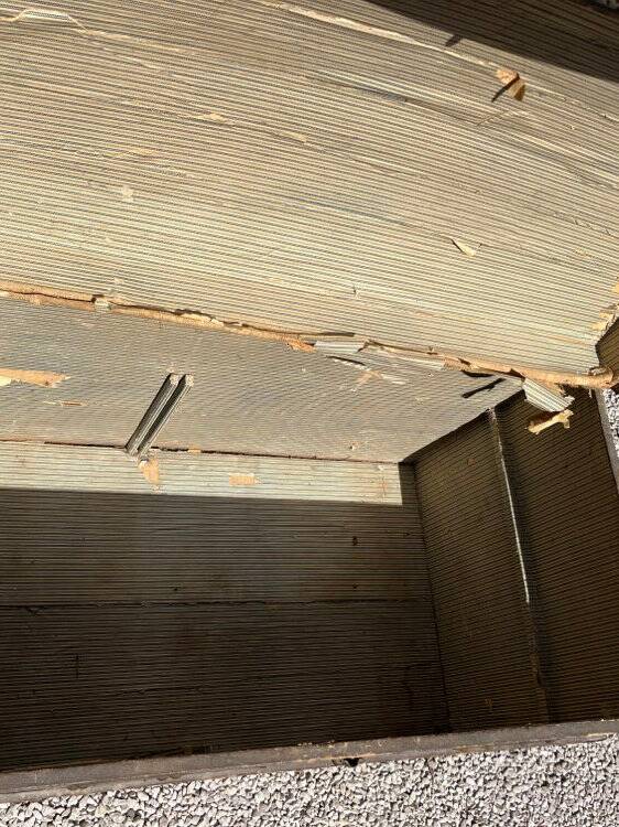 Large antique wooden trunk