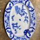 Large oval dish Creil & Montereau in blue ironstone, "Japan" service