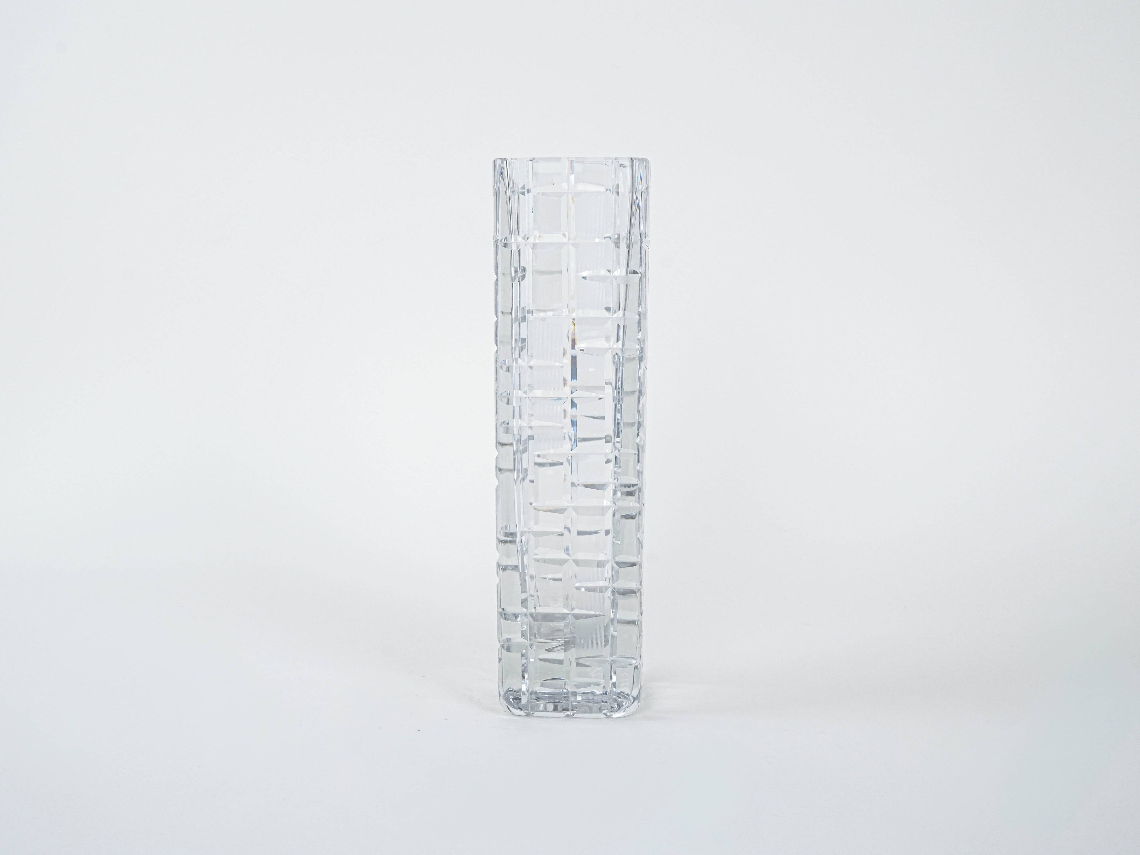 Crystal vase, Italian design, 1960s, manufactured in Italy