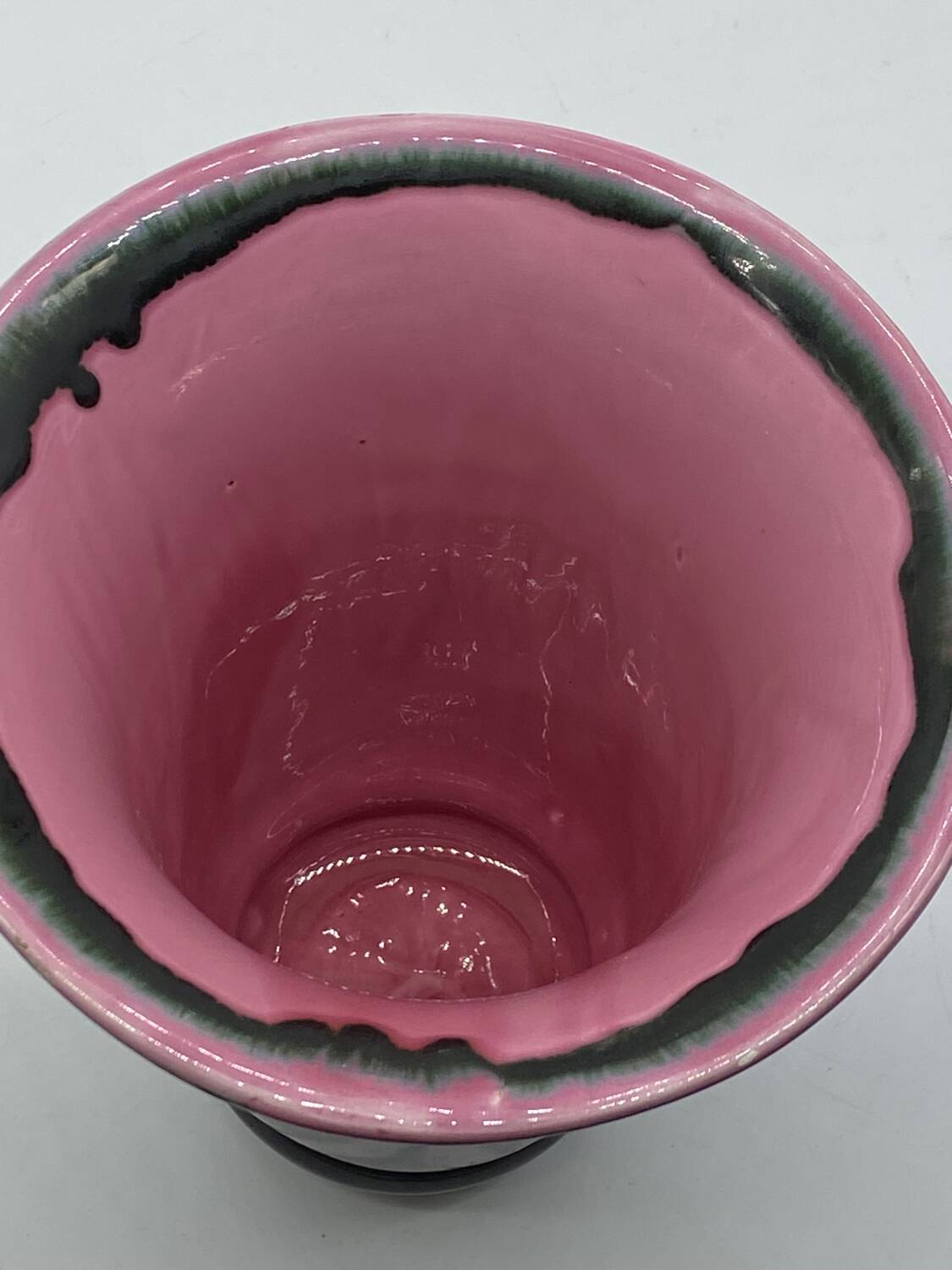 Enamelled ceramic vase, signed, Vallauris, vintage, 1970's
