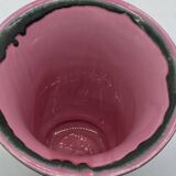 Enamelled ceramic vase, signed, Vallauris, vintage, 1970's
