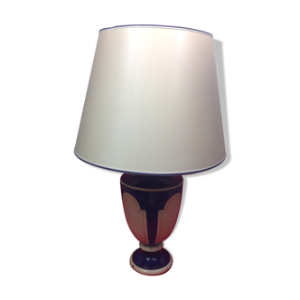 Jean Roger decoration paris beautiful lamp table mid 20th blue baluster night