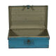 Indian travel trunk blue metal Victorian era