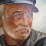 Old fisherman's marine painting signed