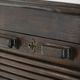 English antique archive cabinet with oak roll-up door from the 20th century