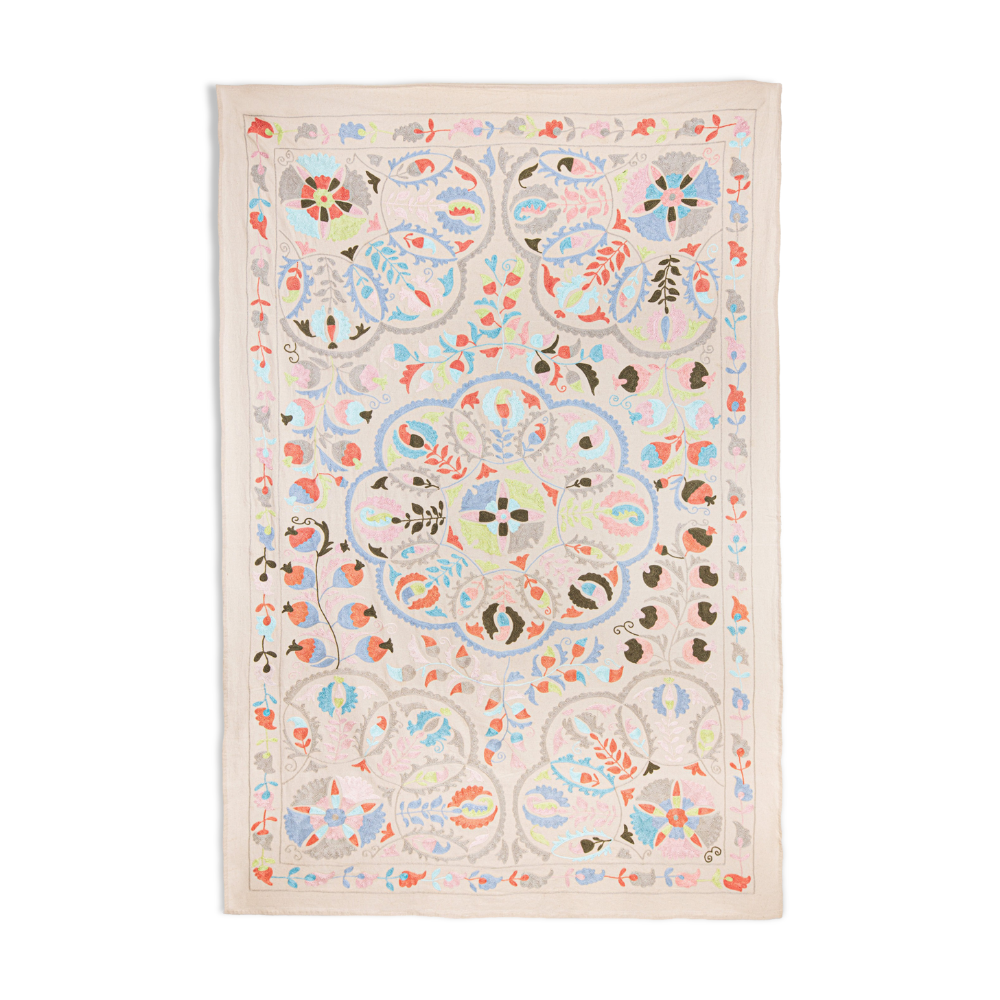 Embroidered cotton textile 225 x 150 cm