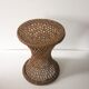 Tabouret en rotin et osier de forme diabolo