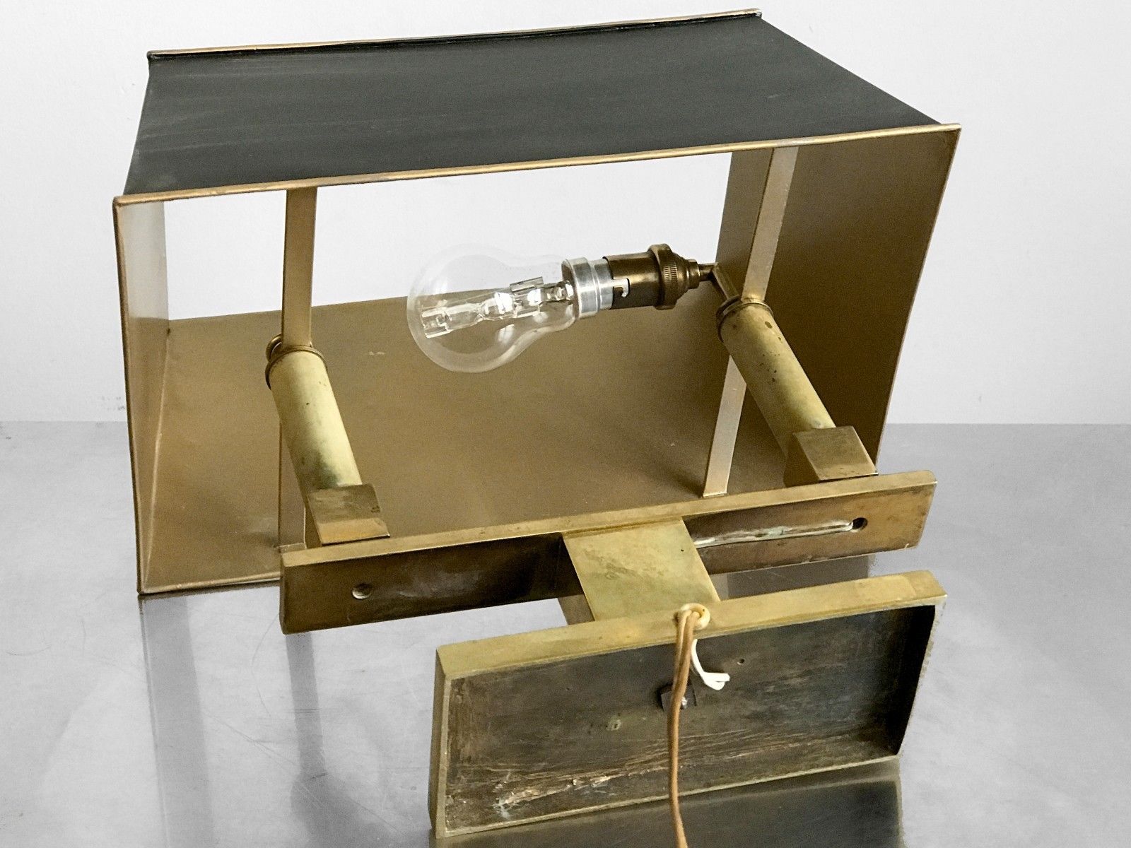 Modernist gilt bronze table lamp