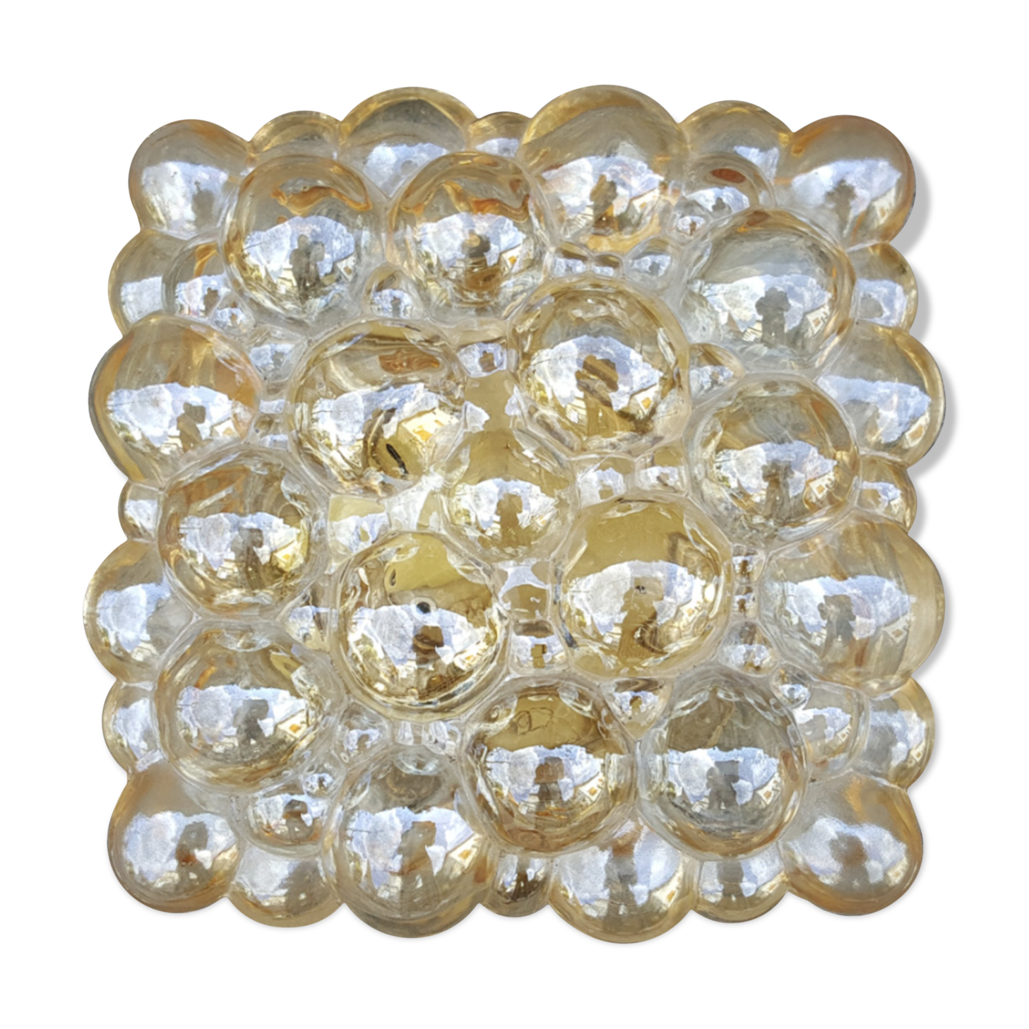 Ceiling square glass by Helena Tynell for Glashütte Limburg 60s