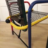 Paire de chaises cubistes en métal France des années 1950.