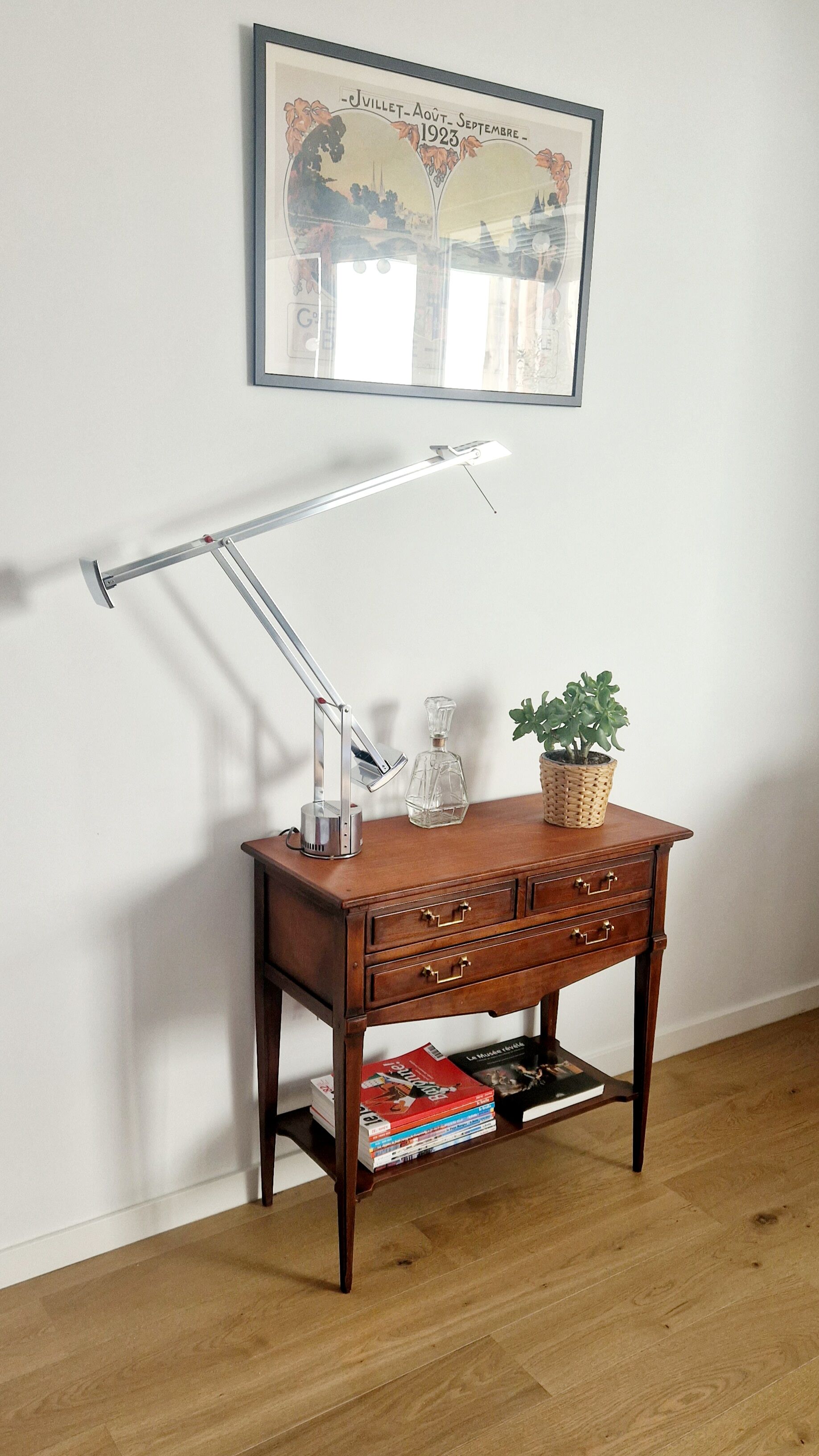 Console trolley style Directoire in mahogany