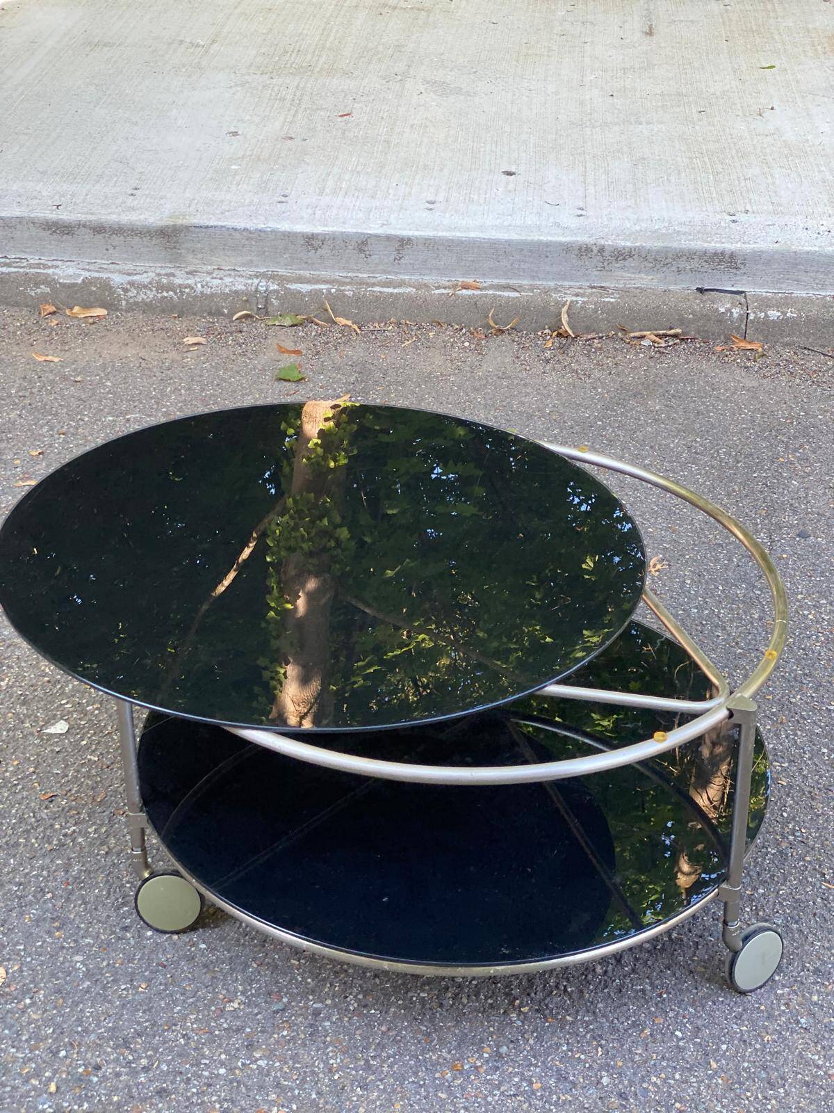 Strind Scandinavian coffee table in black glass by Ehlen Johansson for Ikea