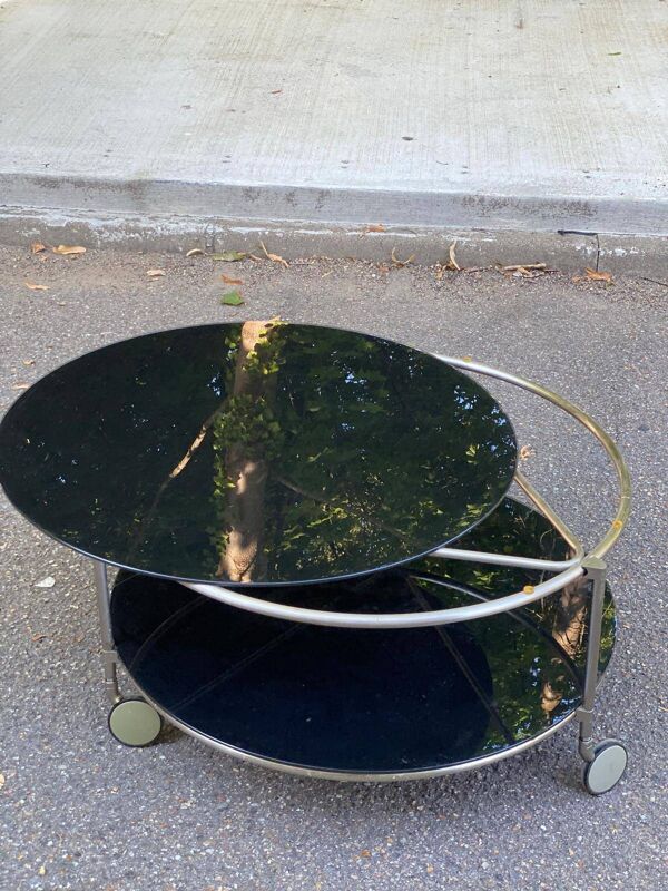 Table basse scandinave Strind en verre noir par Ehlen Johansson pour Ikea