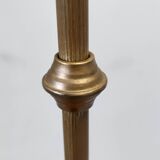 Lampadaire télescopique en laiton avec plateau en marbre travertin rouge, Italie