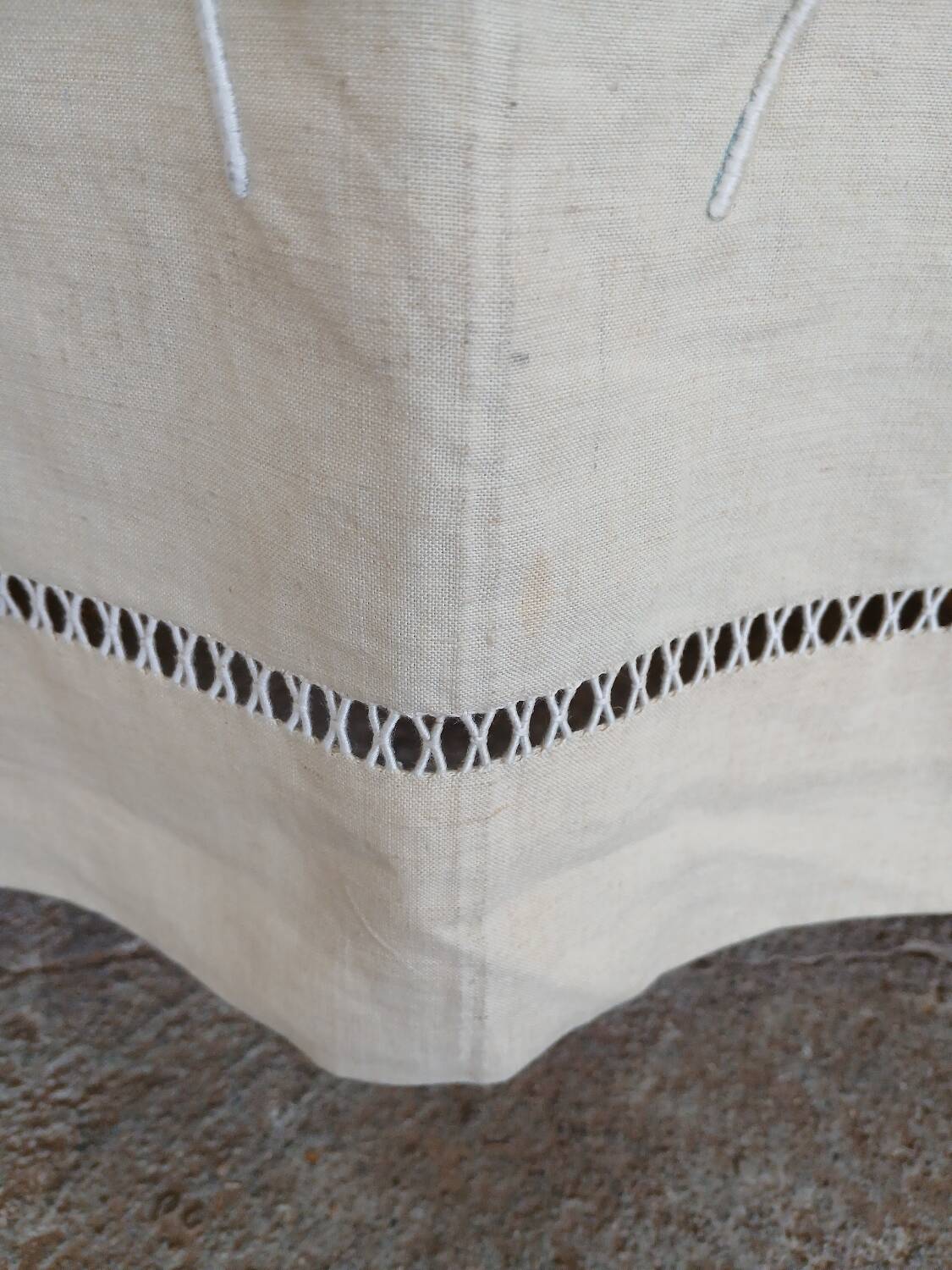 Pure linen canvas sheet/tablecloth/curtain "Blue flower"