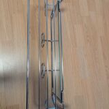 Coat rack with 4 hooks, mirror, chrome metal