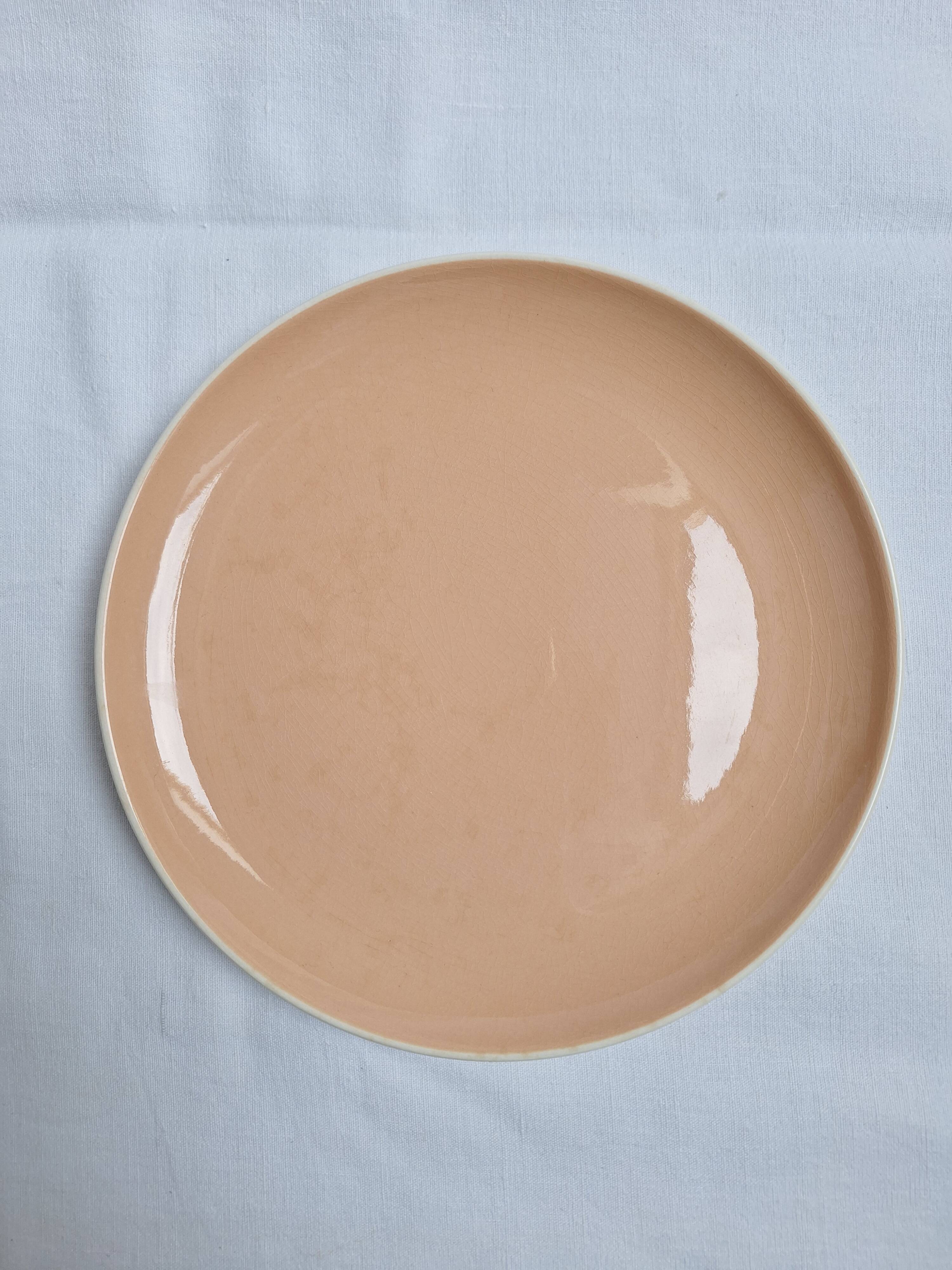 Villeroy & Boch peach-coloured dinner plates